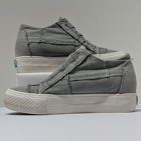 Blowfish Malibu Mamba Platform Sneaker in Sweet Gray Color Washed Canvas - Picture 10 of 15